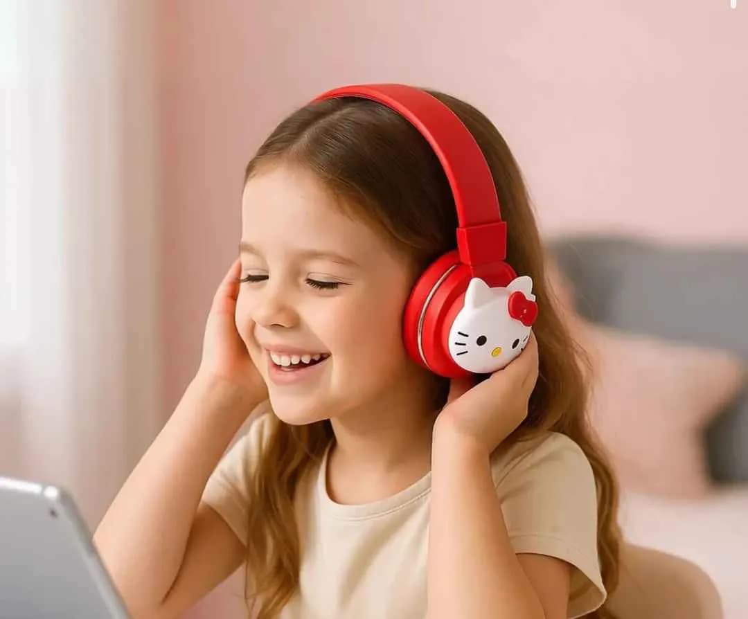 Kufje Audio Hello Kitty për Fëmijë - të Kuqe