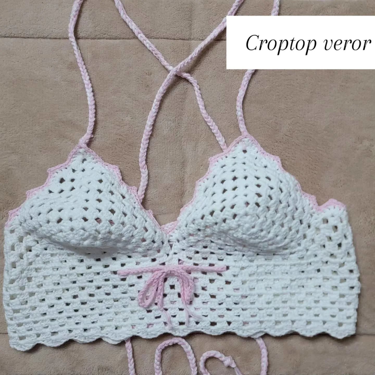 Bikinë Pambuku me Grep - Croptop Veror