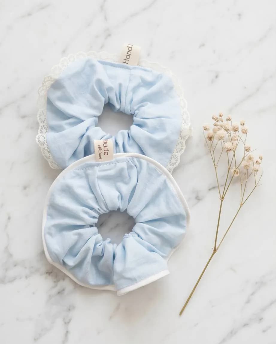 Scrunchies në ngjyra te ndryshme - Set 3 copë — foto 3