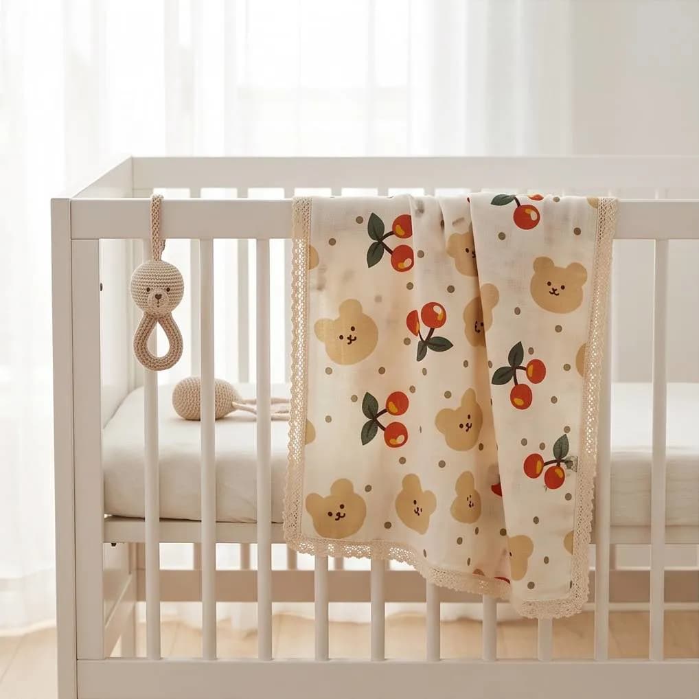 Set - Kuverte Krevati për Foshnjë me Dizajn Frutash, 3 kapuce dhe peshqir — foto 4