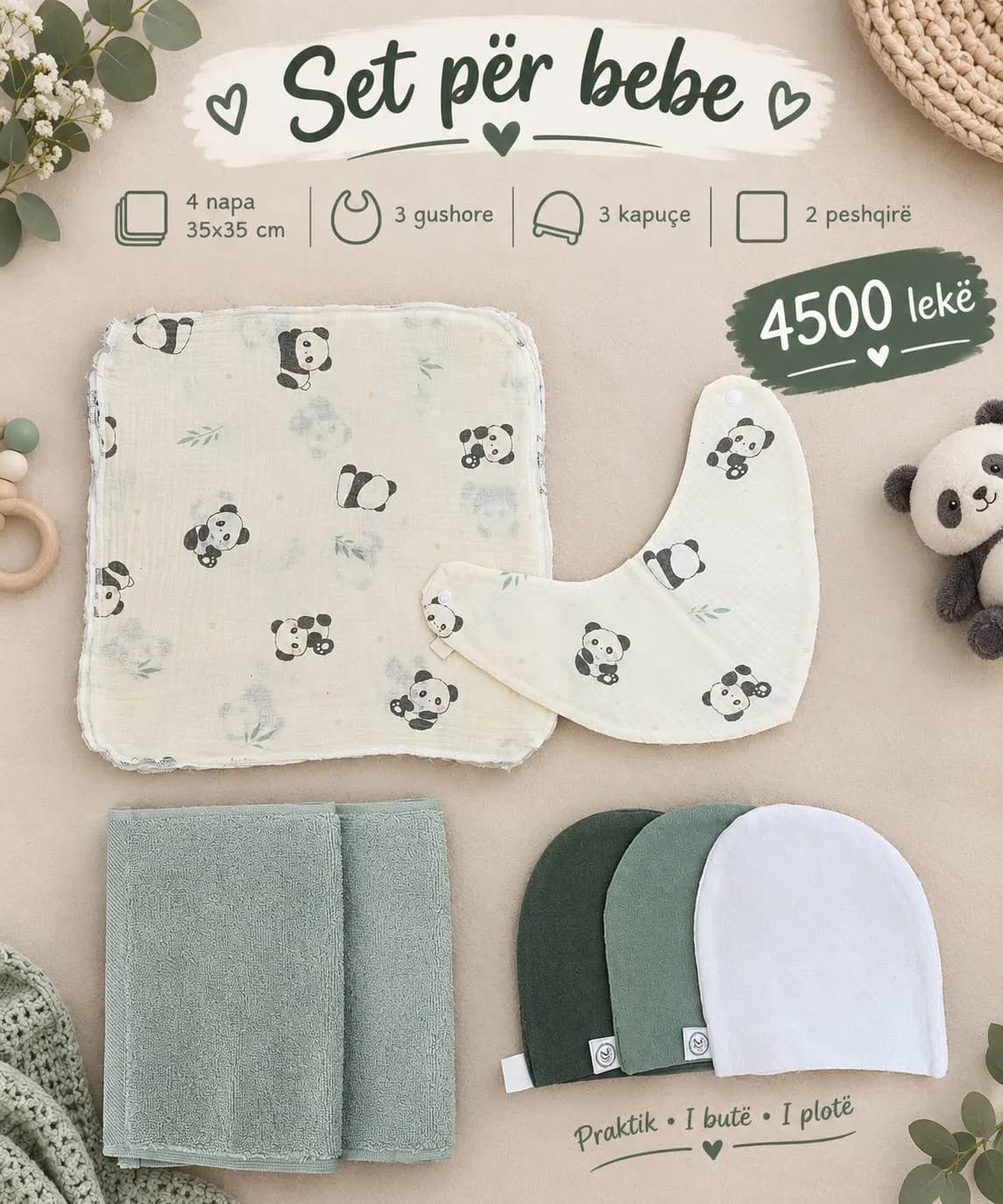 Set për bebe - Peshqirë, Napë, Gushoret dhe Kapuçe — foto 1