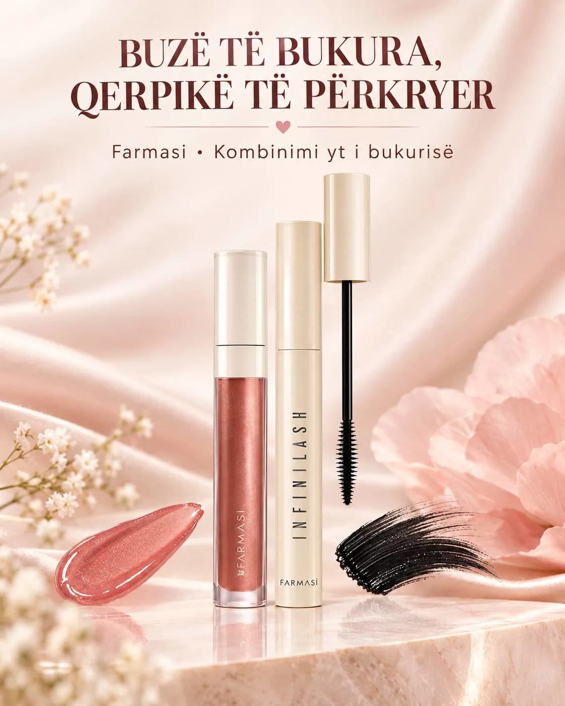 Këturi Bukurie - Farmasi Kombinim Buzësh, Qerpikësh te Përkryer