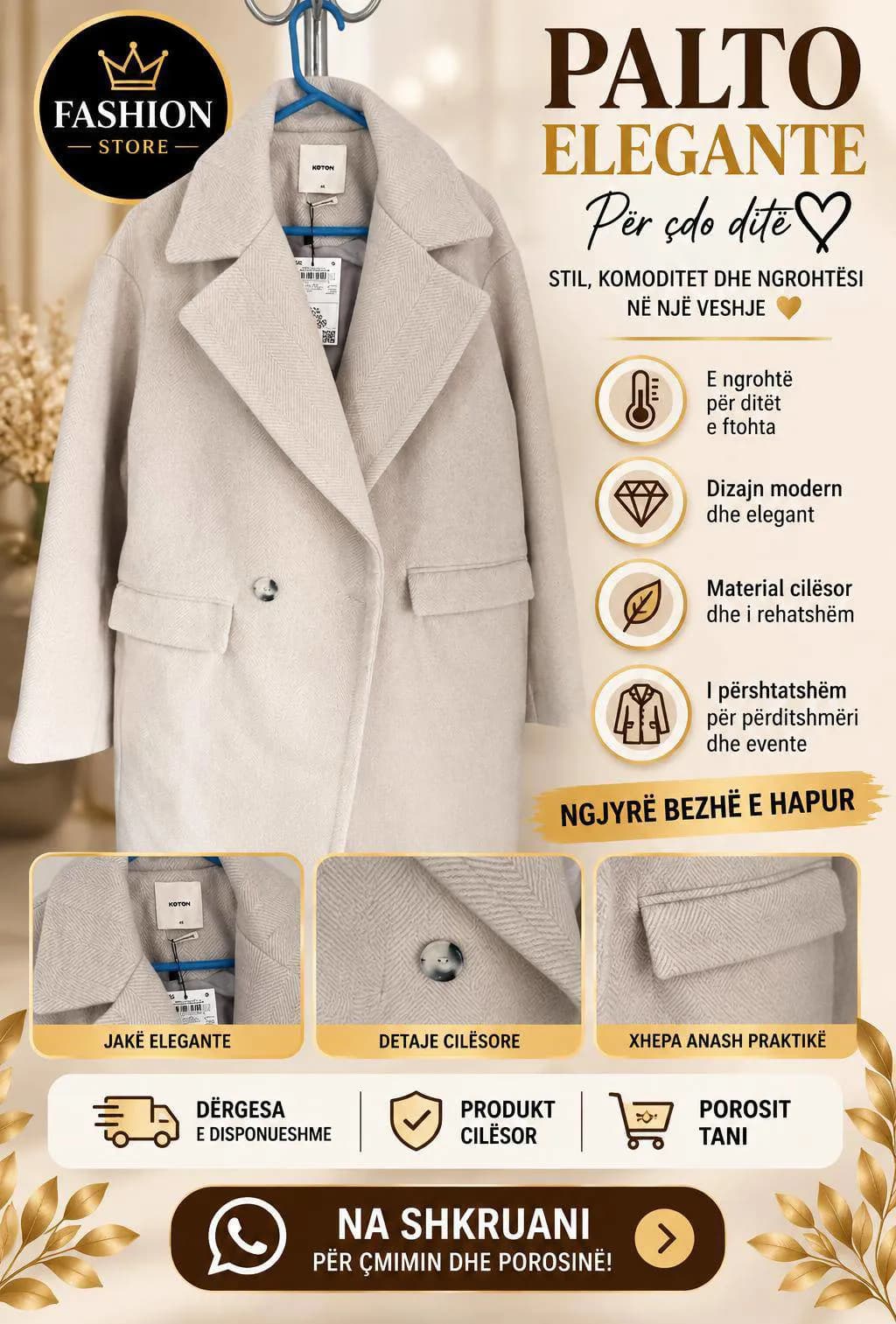 Palto Elegante Femra - Dizajn Modern