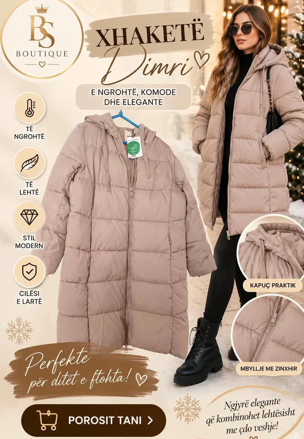 Xhaketë Dimri e Ngrohtë dhe Elegante