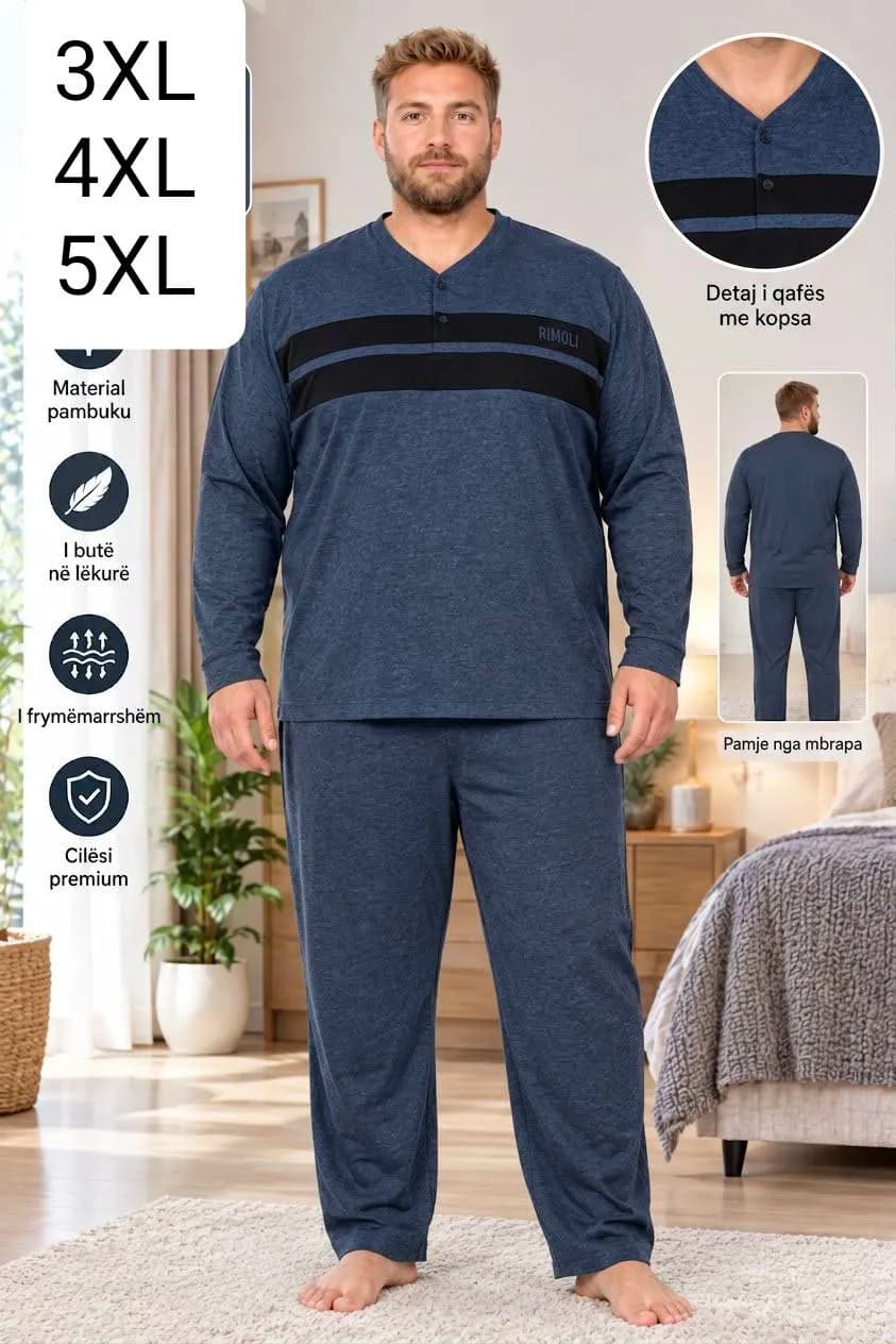 Pizhama Burra 3XL-5XL RIMOLI me Kopsa