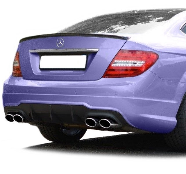 Difuzues Parakolpi të Pasmë Mercedes W204 C204, i Zi Mat + Aksesorë për C63 AMG 11-15