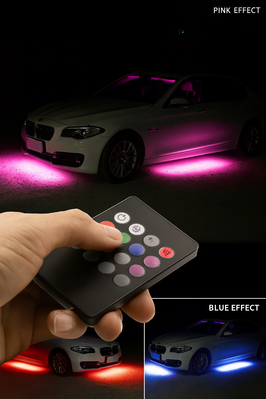 Drita RGB nën makinë me aplikacion dhe pult (60×90 cm)  auto aksesore, aksesore makinash, aksesore per makina