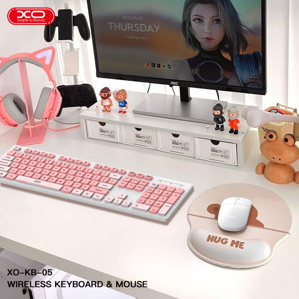 KB05 Set Tastiere Maus Wireless per Zyre Roze me Maus te Bardhe